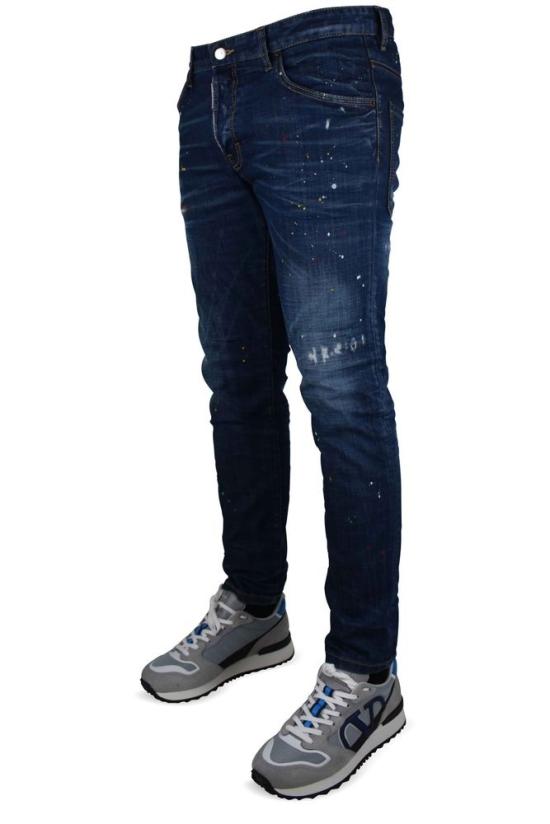  디스퀘어드2 데님 빈티지 느낌의 파란색 면 스케이터 진 - DSQUARED2