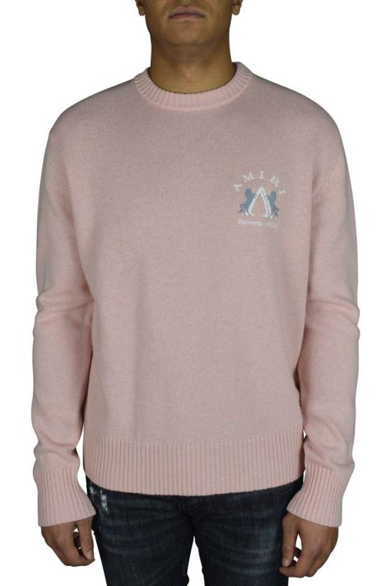  아미리 니트웨어 골지 디테일이 있는 긴팔 울 스웨터