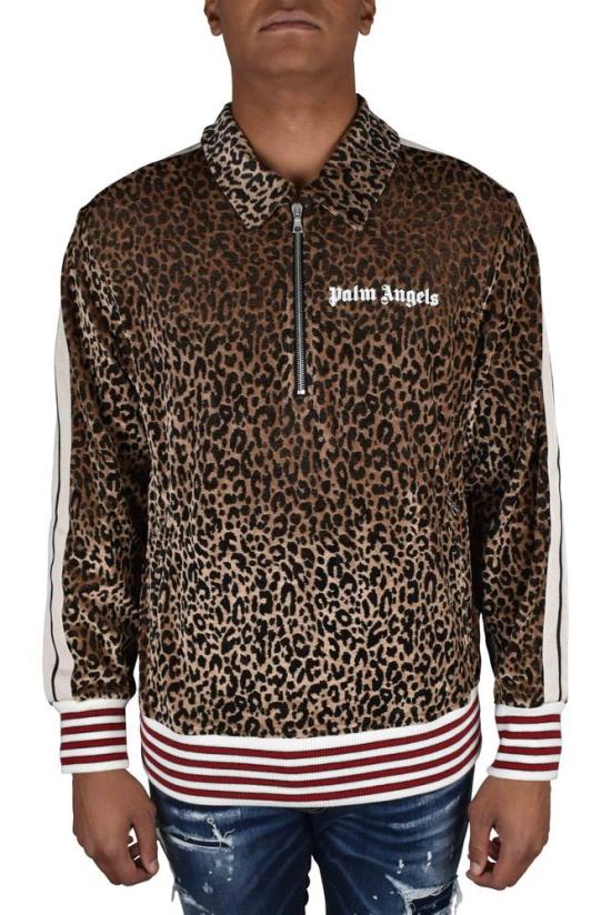  팜앤젤스 탑 갈색 레오파드 무늬 스웨트셔츠 - PALM ANGELS