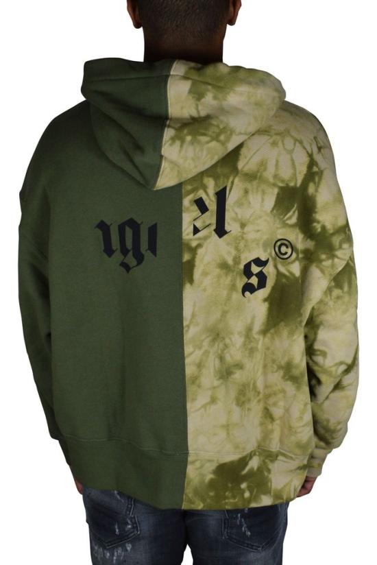  팜앤젤스 탑 로고 디테일이 돋보이는 투톤 후드티 - PALM ANGELS