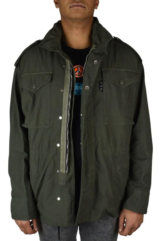  오프화이트 자켓 밀리터리 그린 지퍼 재킷 - OFF WHITE
