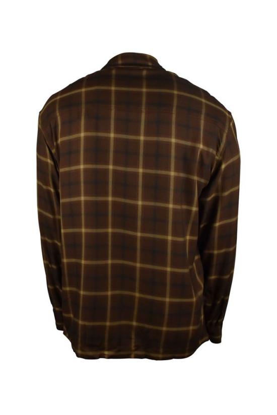  팜앤젤스 셔츠 시그니처 로고 자수가 있는 브라운 체크 - PALM ANGELS