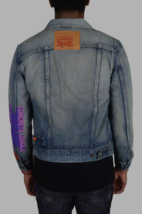  헤론 프레스톤 데님 독특한 로고가 새겨진 워싱  재킷 - HERON PRESTON