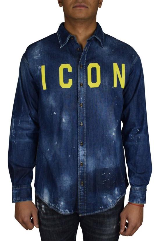  디스퀘어드2 데님 셔츠 빈티지 느낌의 파란색  셔츠 - DSQUARED2