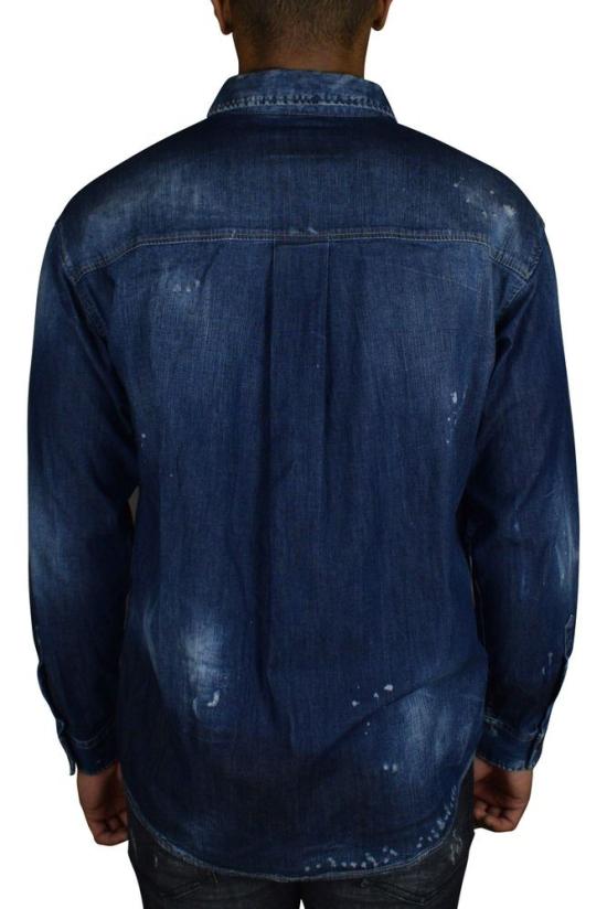  디스퀘어드2 데님 빈티지 느낌의 파란색  셔츠 - DSQUARED2