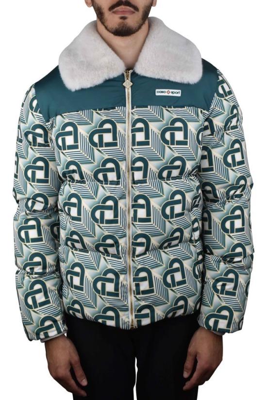  카사블랑카 자켓 퀼팅 그린 모노그램 재킷 - CASABLANCA