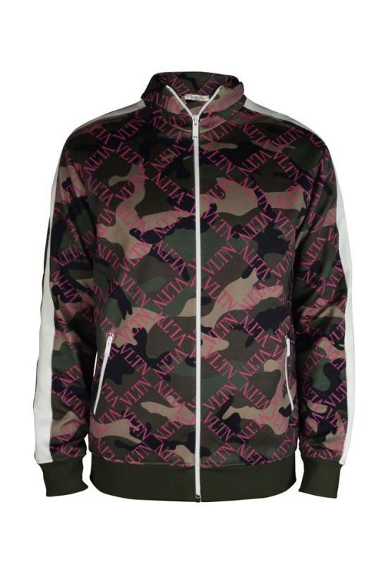  발렌티노 가라바니 자켓 Vltn 로고가 있는 위장 지퍼업 조끼