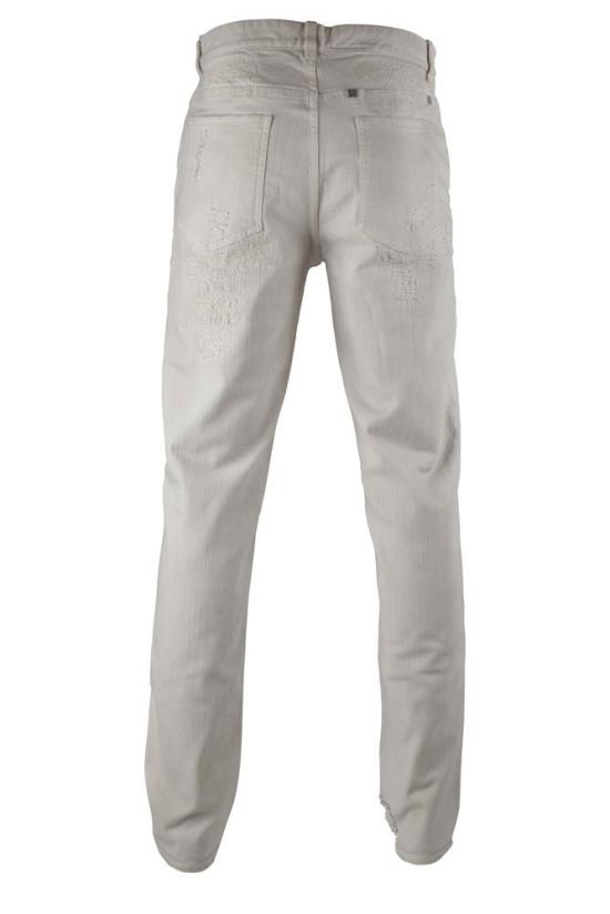  지방시 데님 오프화이트 슬림핏 청바지 (찢어진 디테일) - GIVENCHY