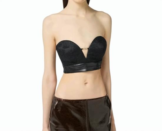 25FW 엘리자베타프랜치 탑 RG00257E2 110 Black - ELISABETTA FRANCHI