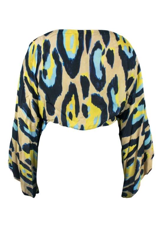  로베르토 카발리 탑 재규어 프린트 비스코스 카프탄 - ROBERTO CAVALLI