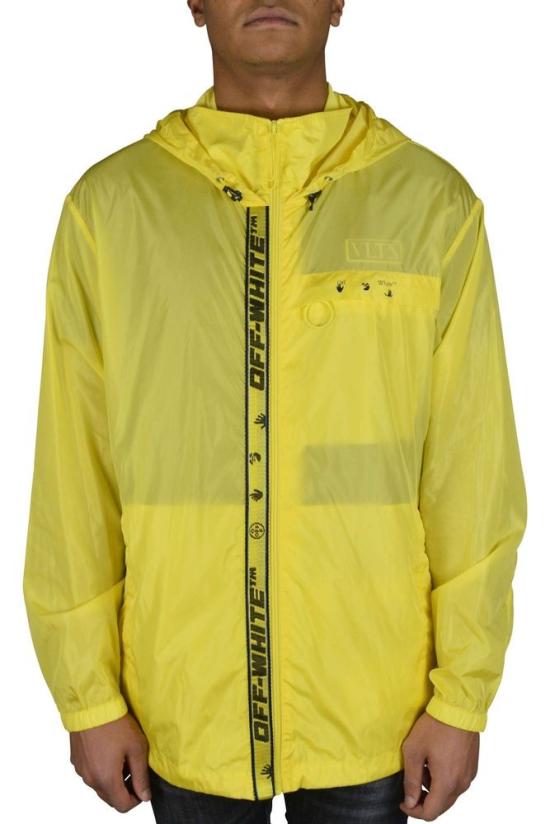  오프화이트 자켓 아이코닉한 로고 디테일이 돋보이는 옐로우  윈드브레이커 - OFF WHITE