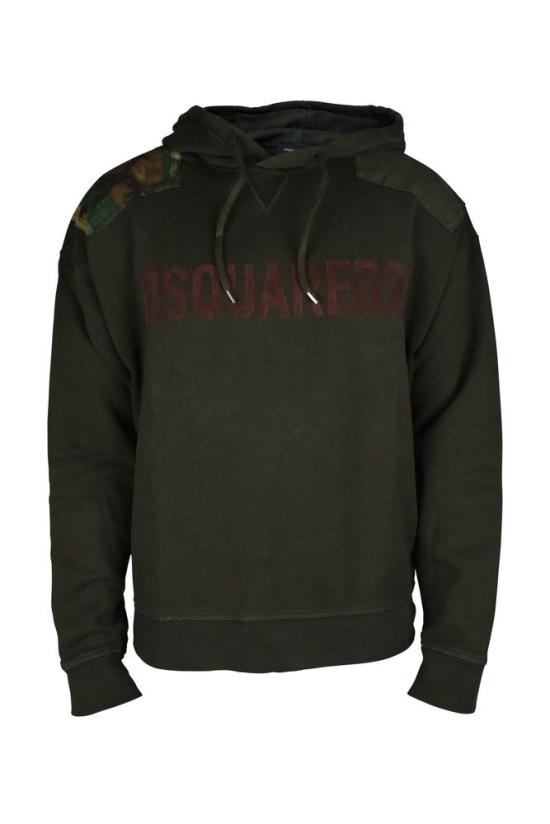  디스퀘어드2 탑 오버사이즈 카키 그린 코튼 후드티