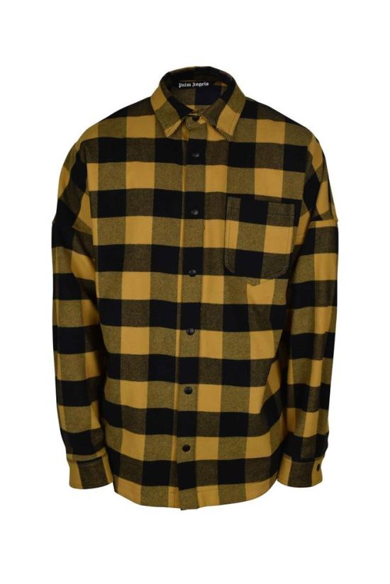  팜앤젤스 셔츠 체크 패턴 버튼업  (로고 디테일)