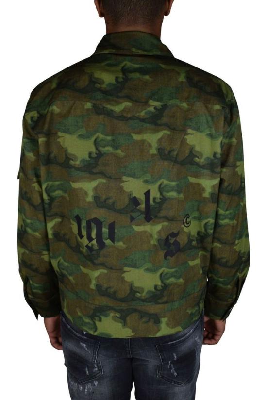  팜앤젤스 자켓 밀리터리 그린 카모플라주 재킷 (클래식 칼라) - PALM ANGELS