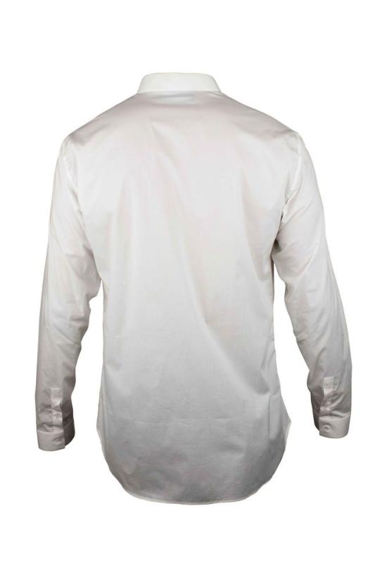  필립 플레인 셔츠 숨겨진 자개 단추가 있는 오프화이트 코튼 - PHILIPP PLEIN