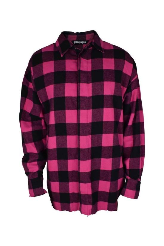  팜앤젤스 셔츠 핑크와 블랙 체크무늬 팜 엔젤
