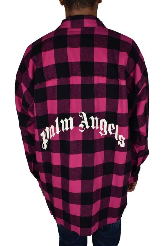  팜앤젤스 셔츠 핑크와 블랙 체크무늬 팜 엔젤 - PALM ANGELS