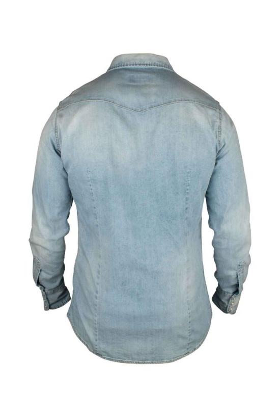  디스퀘어드2 데님 셔츠 연한 파란색 면  웨스턴 셔츠 - DSQUARED2