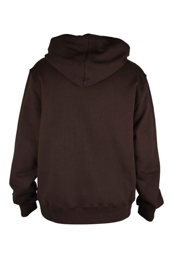  아미리 탑 로고 프린트가 있는 갈색 면 후드티 - AMIRI