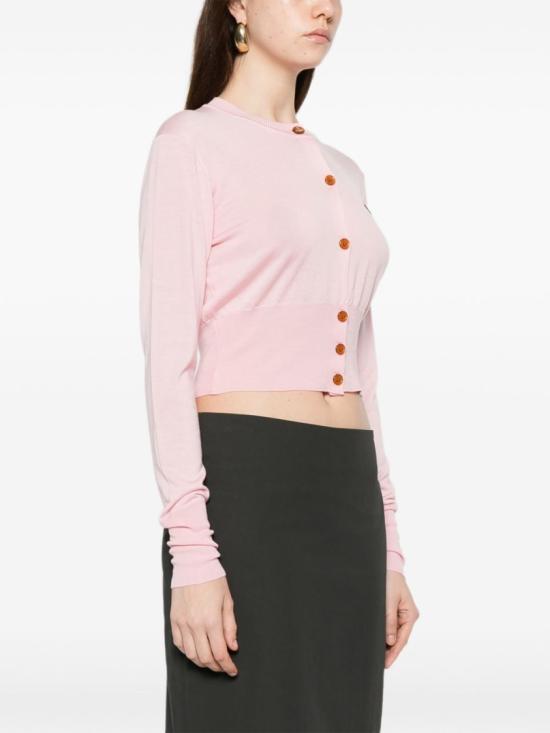 26SS 비비안웨스트우드 베아 크롭드 가디건 1803002U Y001A G401 Pink - VIVIENNE WESTWOOD