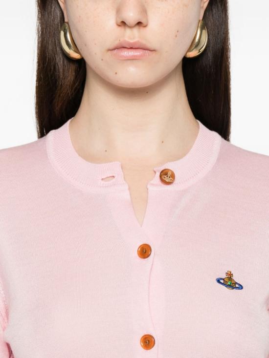 26SS 비비안웨스트우드 베아 크롭드 가디건 1803002U Y001A G401 Pink - VIVIENNE WESTWOOD