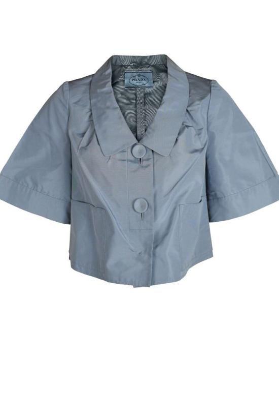  프라다 탑 앞주머니가 있는 크롭 실크