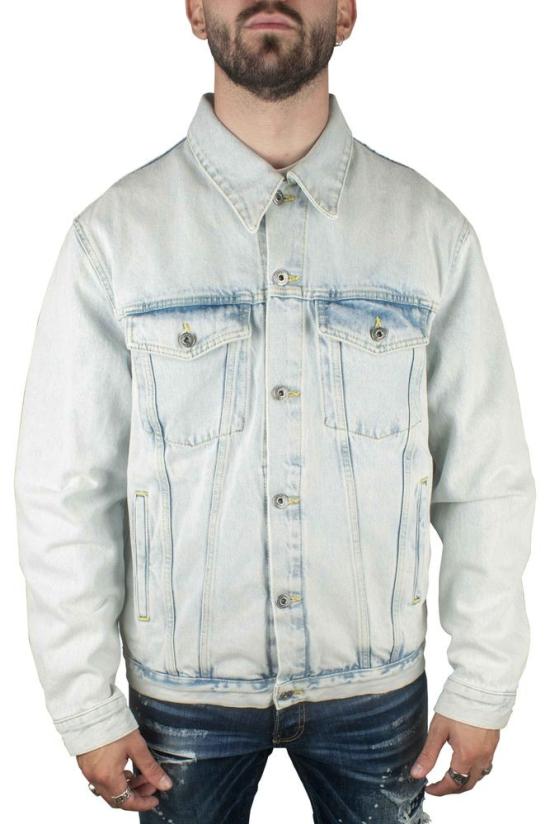  오프화이트 데님 그래피티 로고가 있는 연청색  재킷 - OFF WHITE