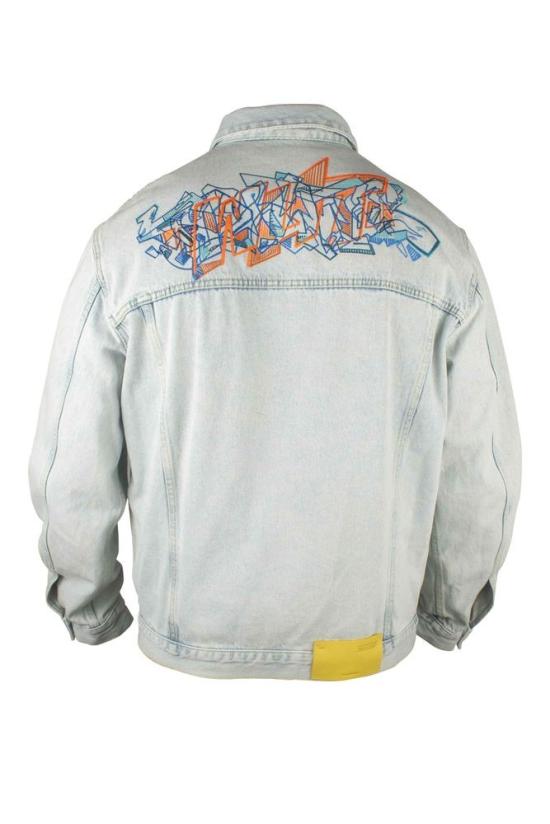  오프화이트 데님 그래피티 로고가 있는 연청색  재킷 - OFF WHITE