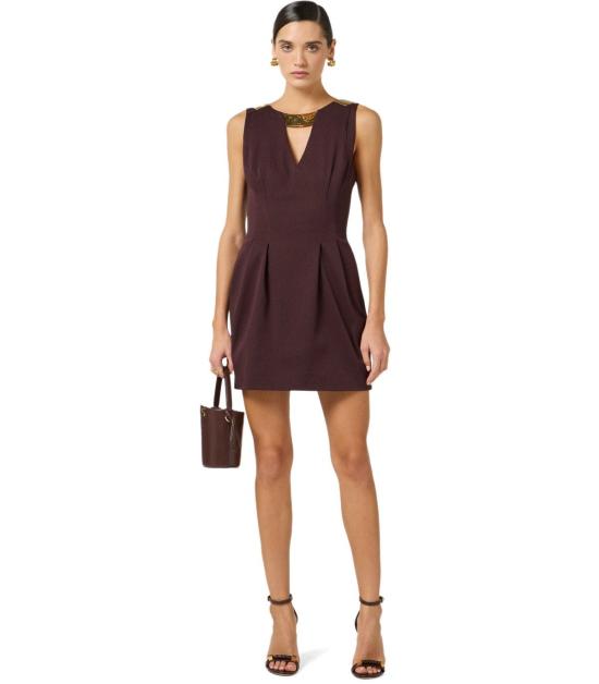 26SS 엘리자베타프랜치 숏 원피스 AB85661E2 644 38 Brown - ELISABETTA FRANCHI