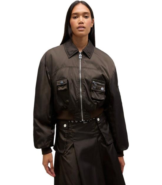 26SS 가니 나일론 봄버 자켓 A1010046 ZWX 34 Brown - GANNI