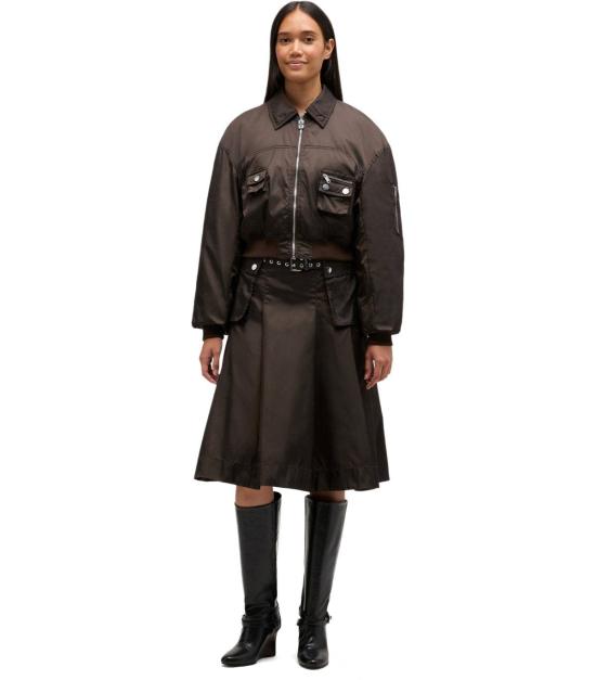 26SS 가니 나일론 봄버 자켓 A1010046 ZWX 34 Brown - GANNI