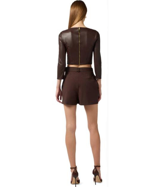 26SS 엘리자베타프랜치 숏팬츠 SH00861E2 644 40 Brown - ELISABETTA FRANCHI