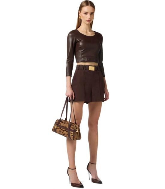26SS 엘리자베타프랜치 숏팬츠 SH00861E2 644 40 Brown - ELISABETTA FRANCHI
