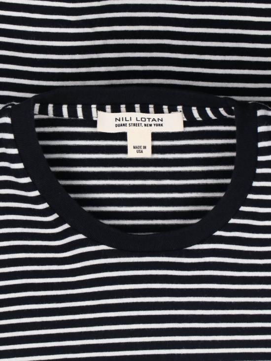 26SS 닐리로탄 반팔 티셔츠 13462 K217 BLACK IVORY STRIPE Black - NILI LOTAN