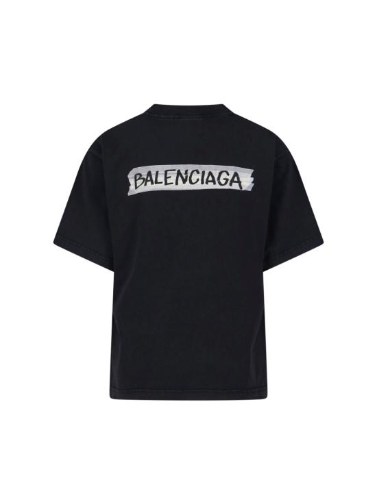 26SS 발렌시아가 마스킹 테이프 티셔츠 850990 TTVL6 1041 Black - BALENCIAGA