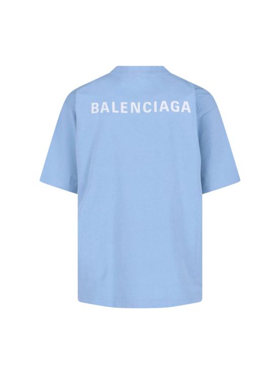 26SS 발렌시아가 백 티셔츠 미디움 핏 764235 TTVJ1 4773 Blue - BALENCIAGA