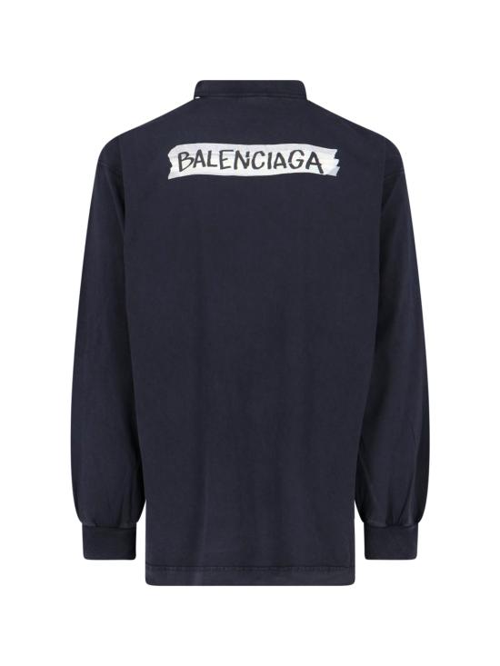 26SS 발렌시아가 마스킹 테이프 라지 핏 롱 슬리브 티셔츠 850404 TTVL6 1041 Black - BALENCIAGA
