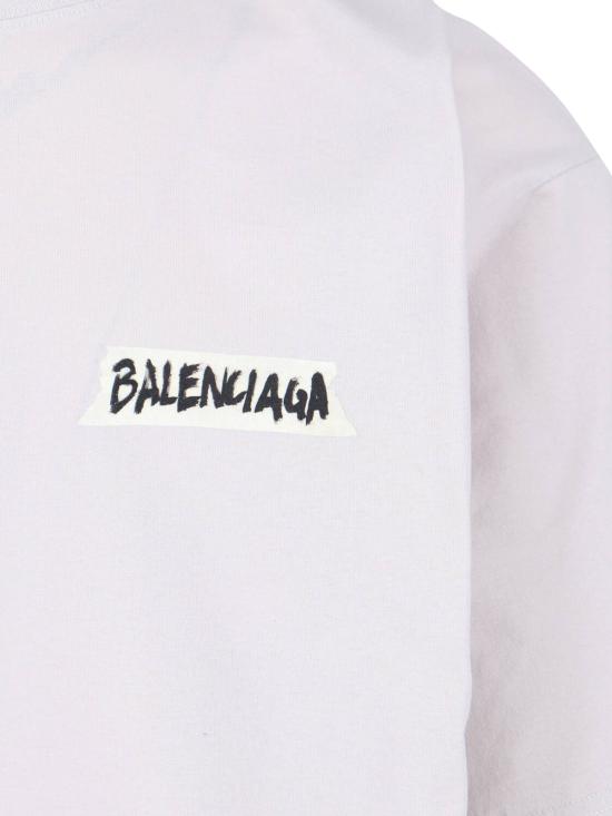 26SS 발렌시아가 마스킹 테이프 티셔츠 미디움 핏 764235 TTVL6 9012 White - BALENCIAGA