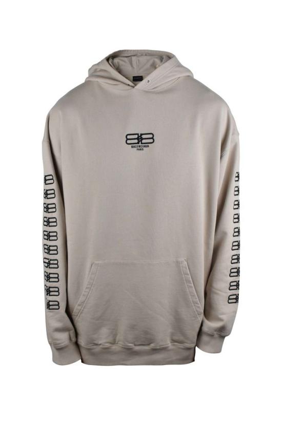  발렌시아가 탑 베이지색 오버사이즈 후드티