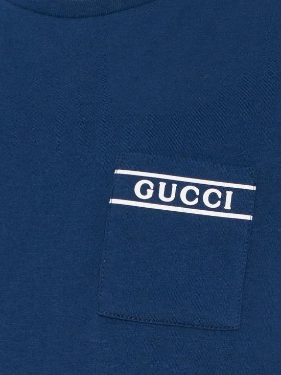 26SS [키즈] 구찌 티셔츠 849686 XJHNU 4087 PRUSSIAN BLUE WHITE - GUCCI