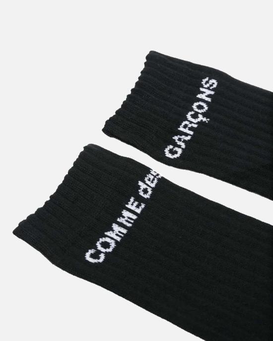  꼼데가르송 양말 Comme Des Garçons 로고 골지 - COMME DES GARCONS