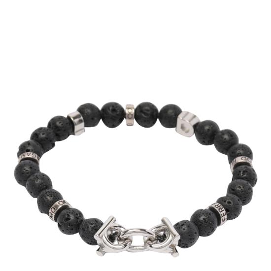 26SS 살바토레 페라가모 브레이슬릿 717501 770150PIETRA LAVICA Black - SALVATORE FERRAGAMO