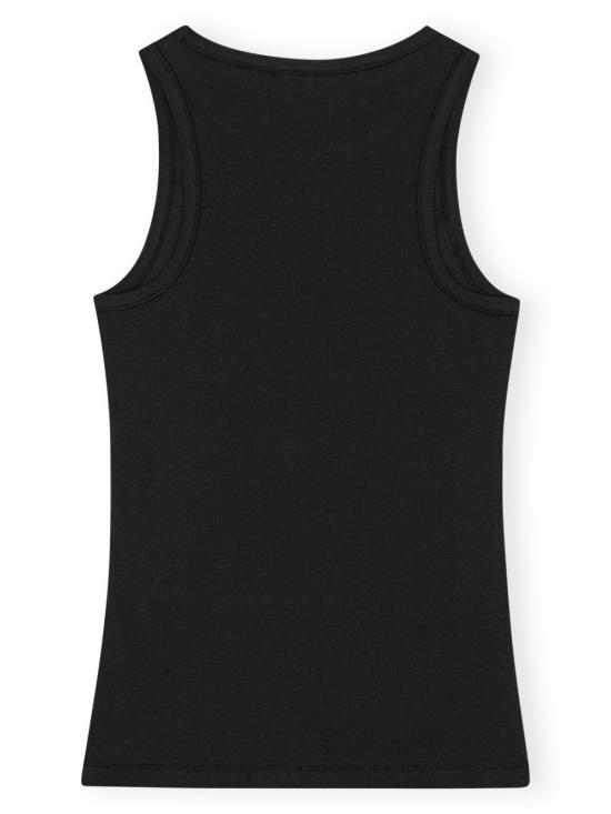 26SS 가니 코튼 립 탱크 탑 T3898 099 Black - GANNI