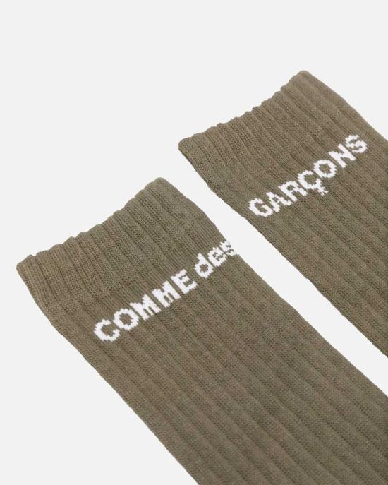  꼼데가르송 양말 Comme Des Garçons 로고 골지 - COMME DES GARCONS