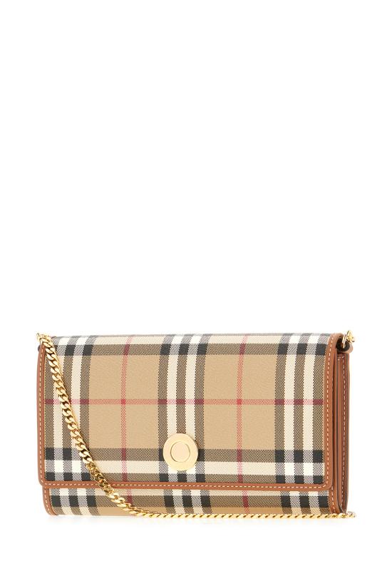 26SS 버버리 체크 체인 스트랩 월렛 8109798 A9534 VNTG CHK BRIAR BROWN - BURBERRY