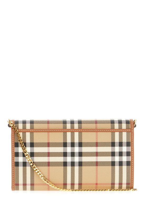 26SS 버버리 체크 체인 스트랩 월렛 8109798 A9534 VNTG CHK BRIAR BROWN - BURBERRY