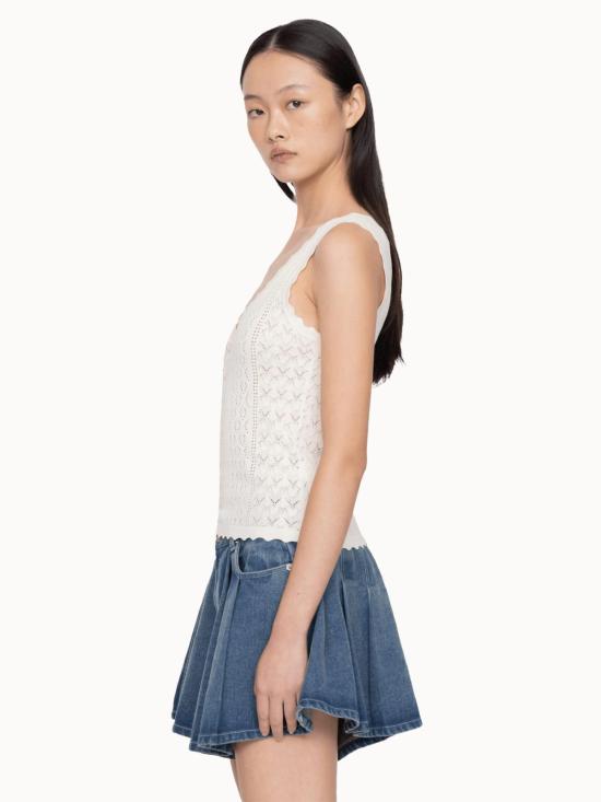  씨뉴욕 민소매 티셔츠 씨 뉴욕 조지아 니트 탱크탑 크림 - SEA NY