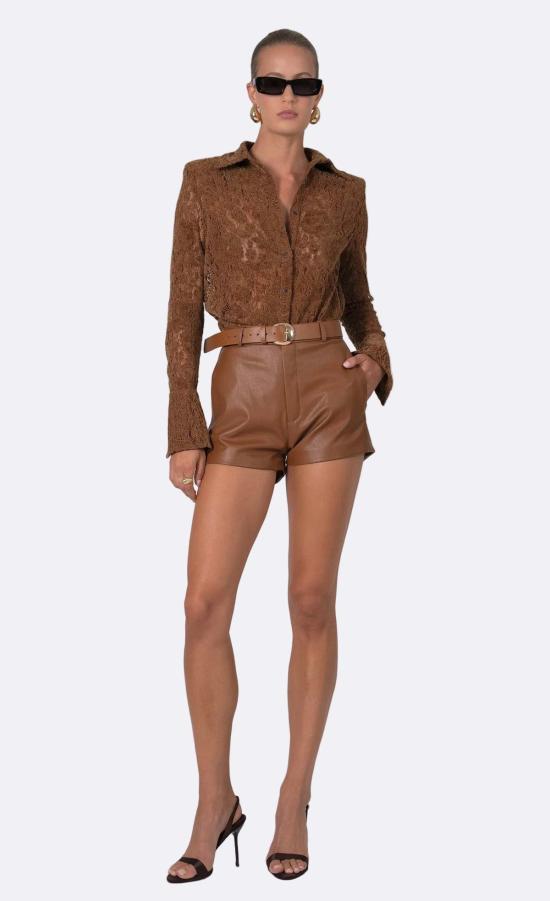  논살란트 레이블 블라우스 논샬런트 라벨 엘리자 탑  테라코타 - NONCHALANT LABEL