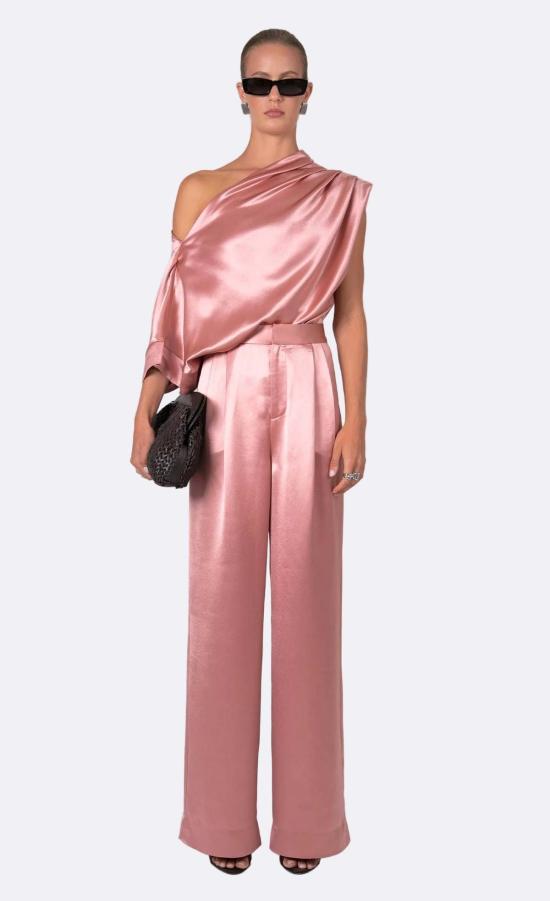  논살란트 레이블 스트레이트 팬츠 논샬랑 라벨 파리 팬츠 더스티 로즈