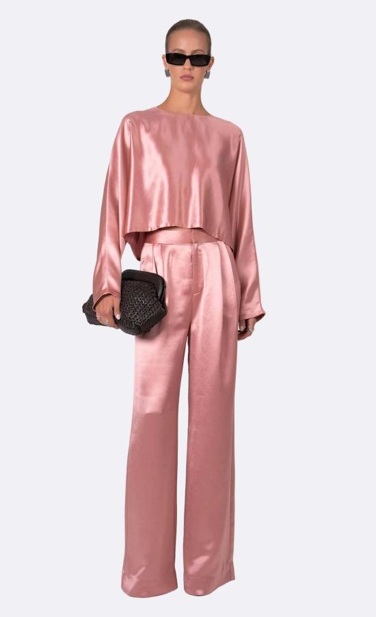  논살란트 레이블 블라우스 무심한 라벨 루이즈  더스티 로즈